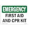 Signmission Safety Sign, OSHA EMERGENCY, 7" Height, First Aid And CPR Kit, Landscape OS-EM-D-710-L-10366 - alternate 1